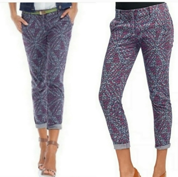 Cabi Women's  Palm Beach Print Women's Ankle Crop Pants Size 8 - Picture 2 of 15
